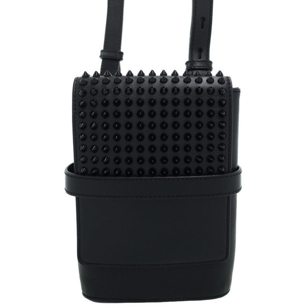 Christian Louboutin Benech Reporter Spike Shoulder Bag Black Red